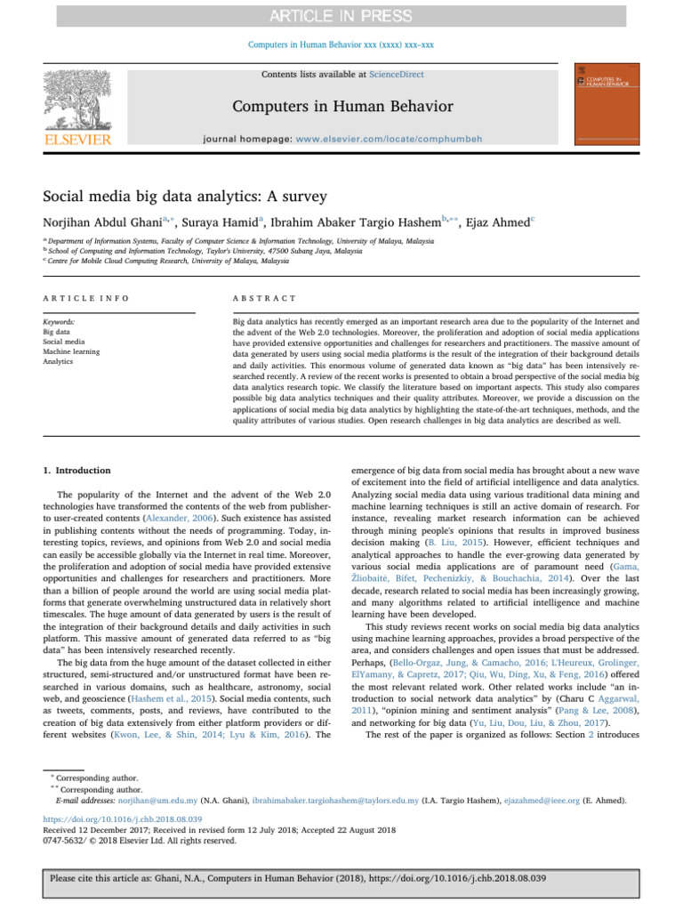 Social Media Big Data Analytics Review | PDF | Analytics | Predictive ...
