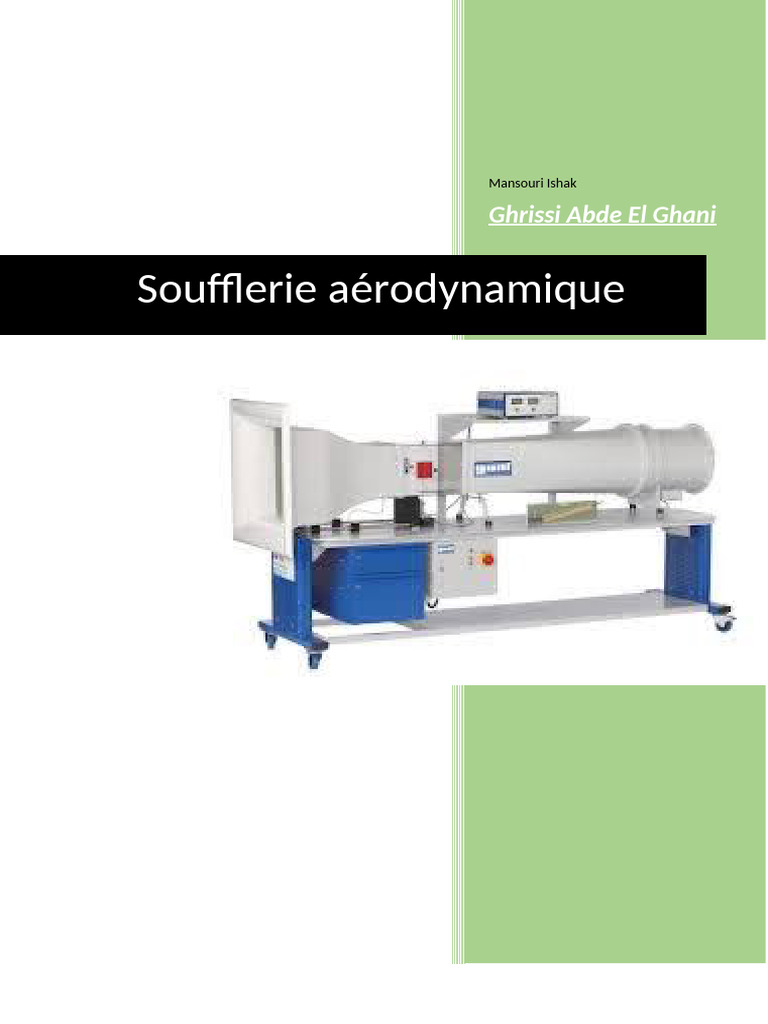 Soufflerie Aérodynamique Fonctionnement et Types PDF Soufflerie — free download