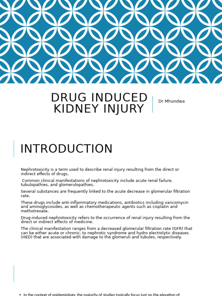 Drug Induced Kidney Injury | PDF | Kidney | Creatinine