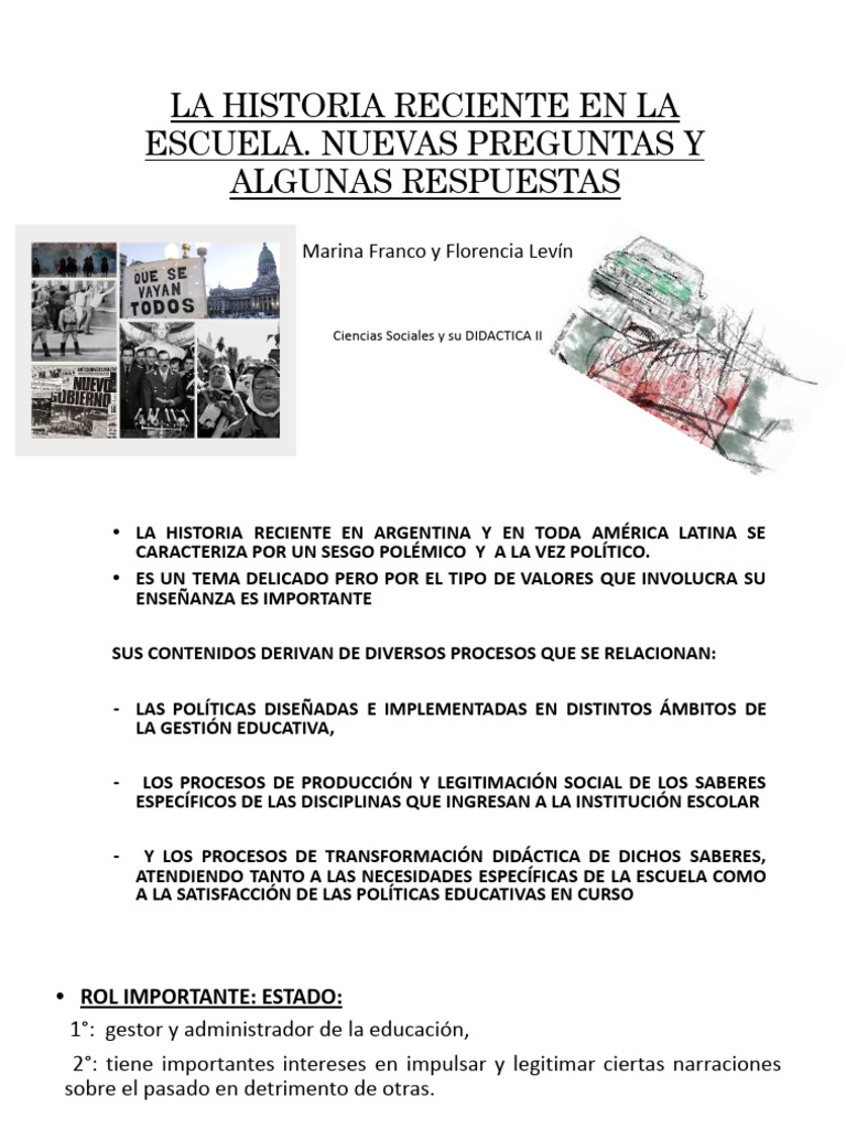 Enseñanza de la Historia Reciente en América Latina | PDF | Testimonio ...