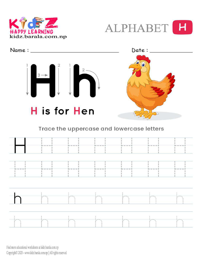 English Alphabet H | PDF