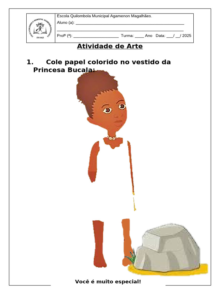Atividade de Arte: Princesa Bucala | PDF