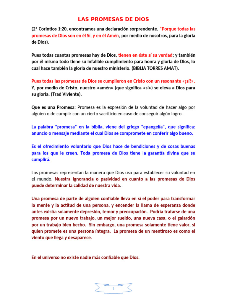 02 Las Promesas de Dios JFV Face 06-11-22 | PDF | Dios | Salvación