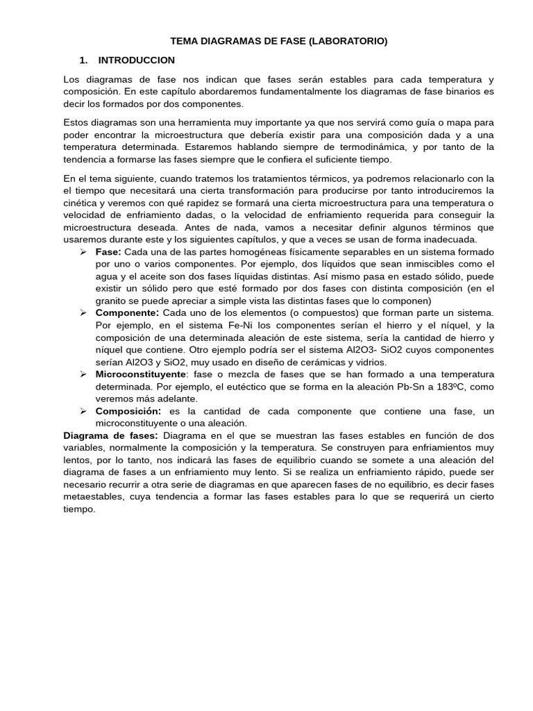 Diagramas de Fase en Aleaciones Metálicas | PDF | Aleación | Fase (materia)