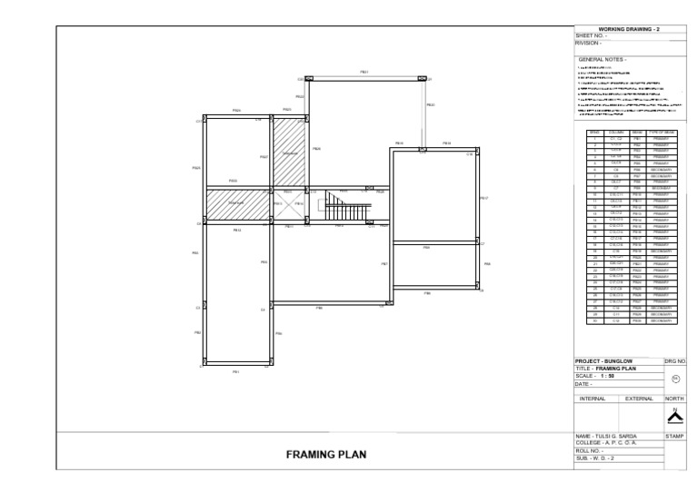 Framing Plan for Bungalow Project | PDF