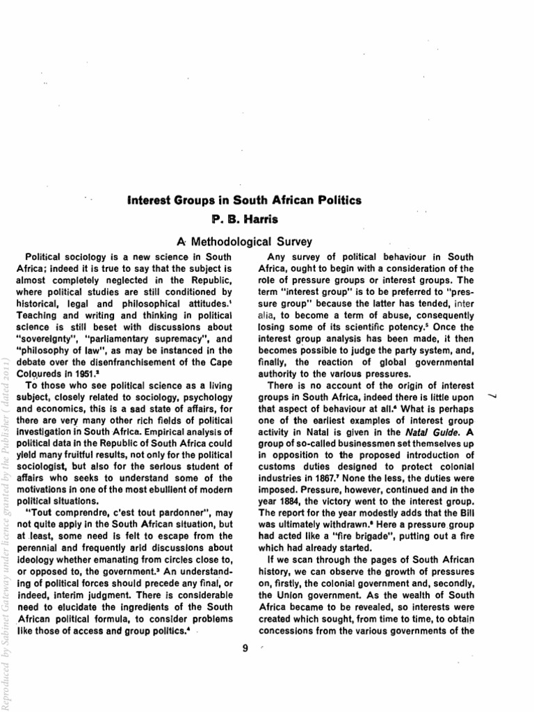 Role of Interest Groups in SA Politics | PDF | Science | Leadership