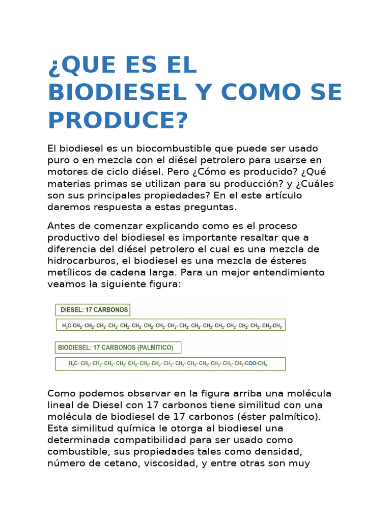 Producción y Proceso del Biodiesel | PDF | Biodiésel | Glicerol