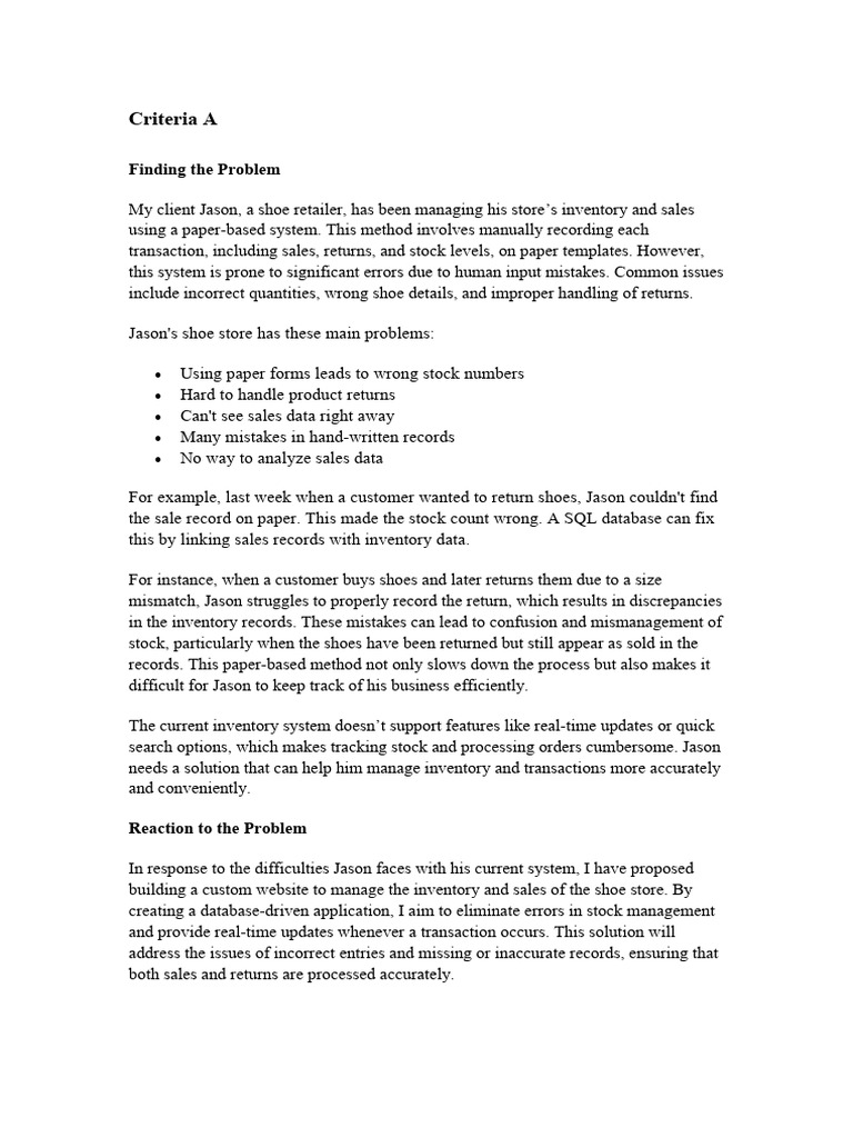 Inventory Management Solution for Retail | PDF | Databases | Database ...