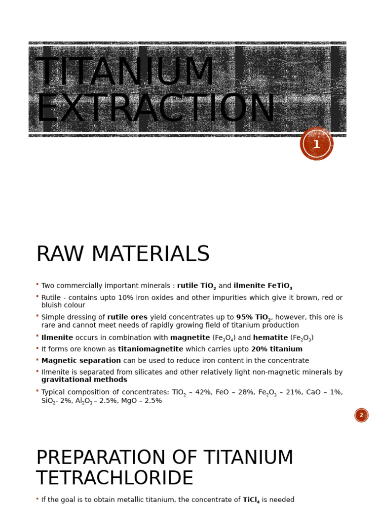 Titanium extraction | PDF | Titanium | Distillation