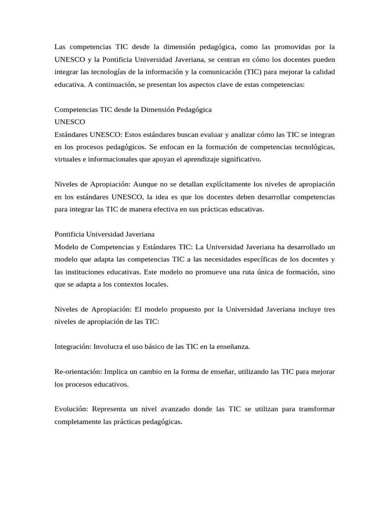 Competencias TIC en Educación Pedagógica | PDF | Tecnología de ...
