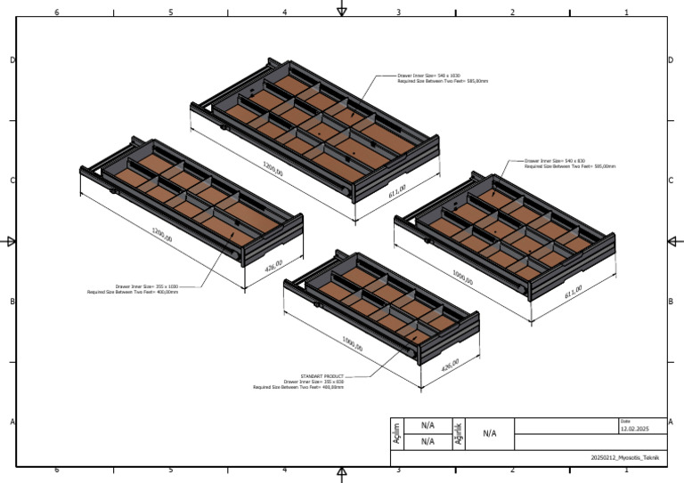 Drawer Size Specifications Guide | PDF
