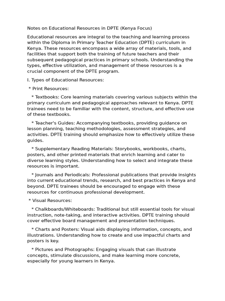 DPTE Educational Resources Overview | PDF | Educational Technology ...