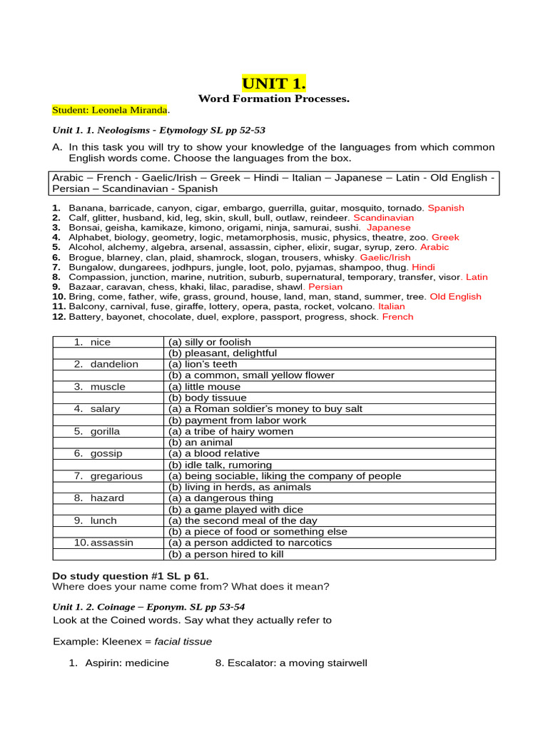 Word Formation Processes in English | PDF | Grammatical Gender | Noun