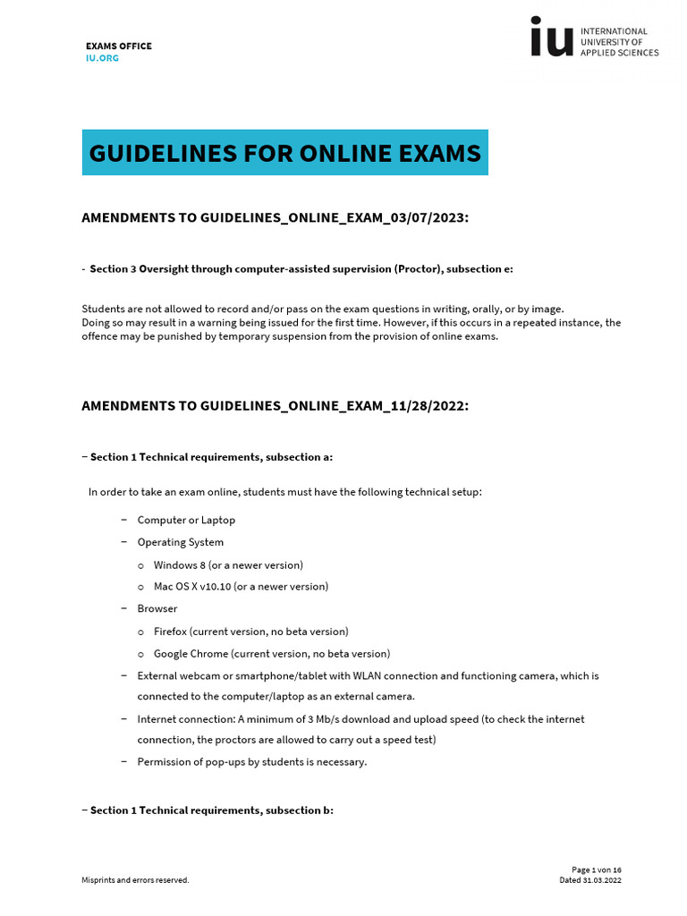 Online Exam Guidelines and Requirements | PDF | Identity Document ...