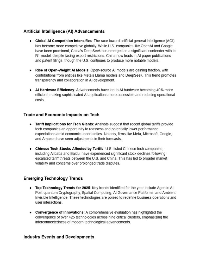 AI Advancements and Tech Trends 2025 | PDF | Artificial Intelligence ...
