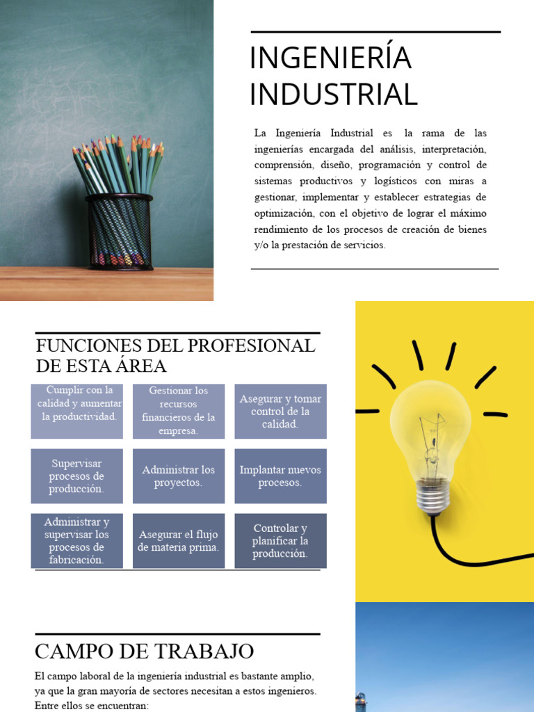 Ingeniería Industrial Presentacion | PDF | Ingeniería Industrial