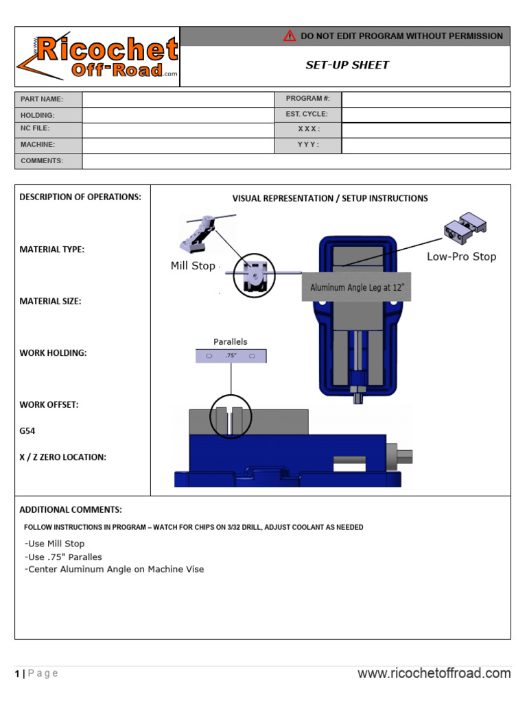 CNC Setup and Tooling Instructions | PDF | Equipment | Manufactured Goods