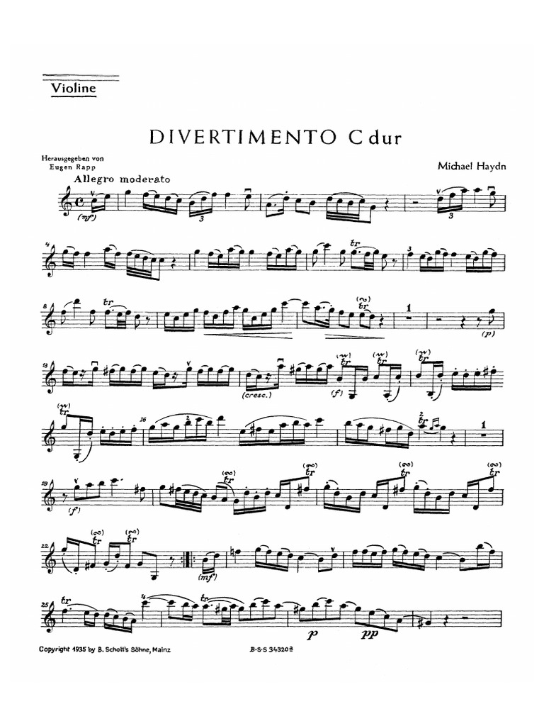 Violin, Divertimento | PDF