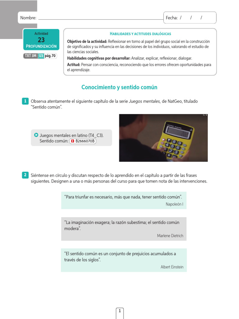 23 Sentido Comun | PDF | Sentido común | Conocimiento