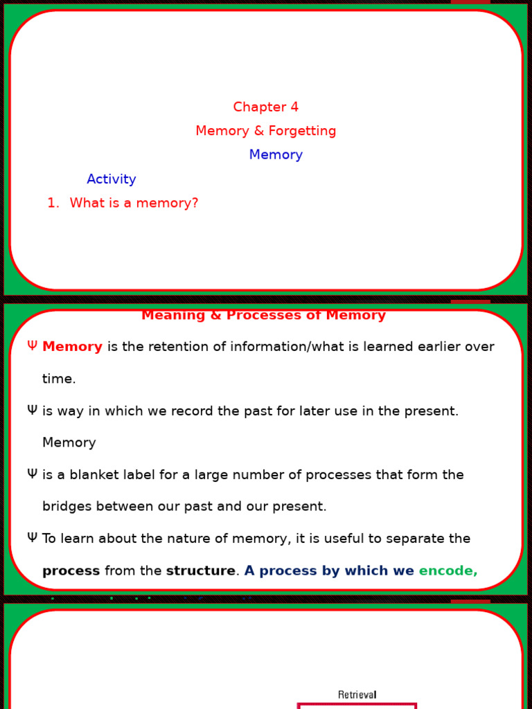 Understanding Memory Processes and Structures | PDF | Memory | Motivational
