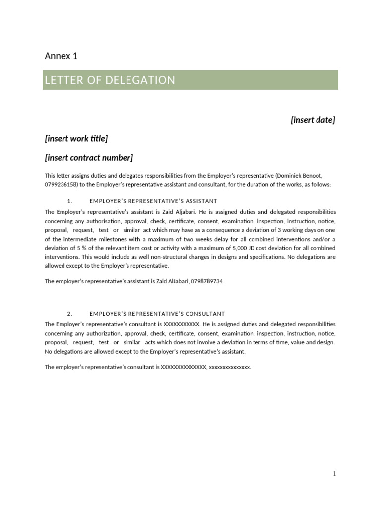 Letter of Delegation | PDF | Employment | Business