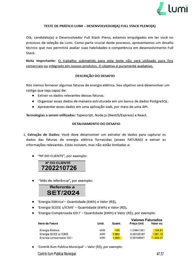 Desafio Prático: Desenvolvedor Full Stack | PDF | Testes de software ...