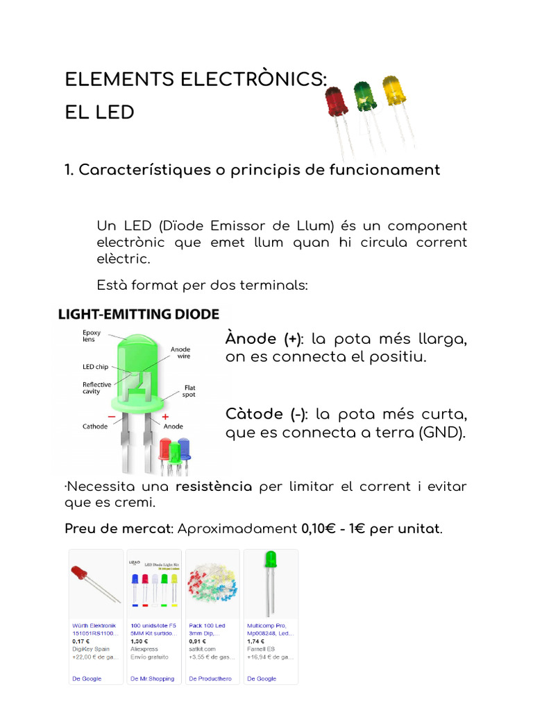 Elements Electrònics - El Led | PDF
