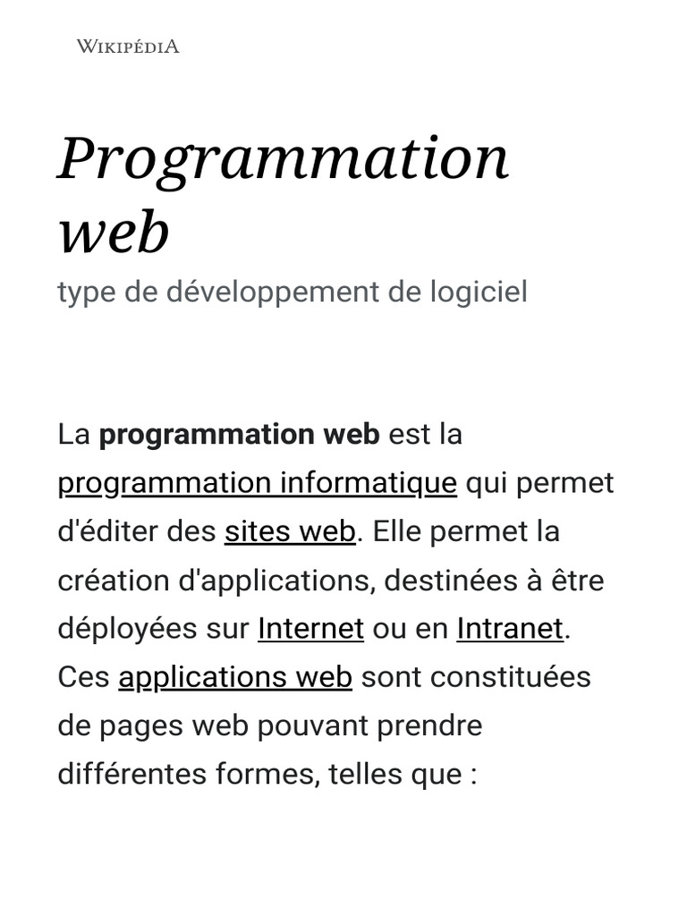 Introduction à la programmation web | PDF | Programmation web | Internet
