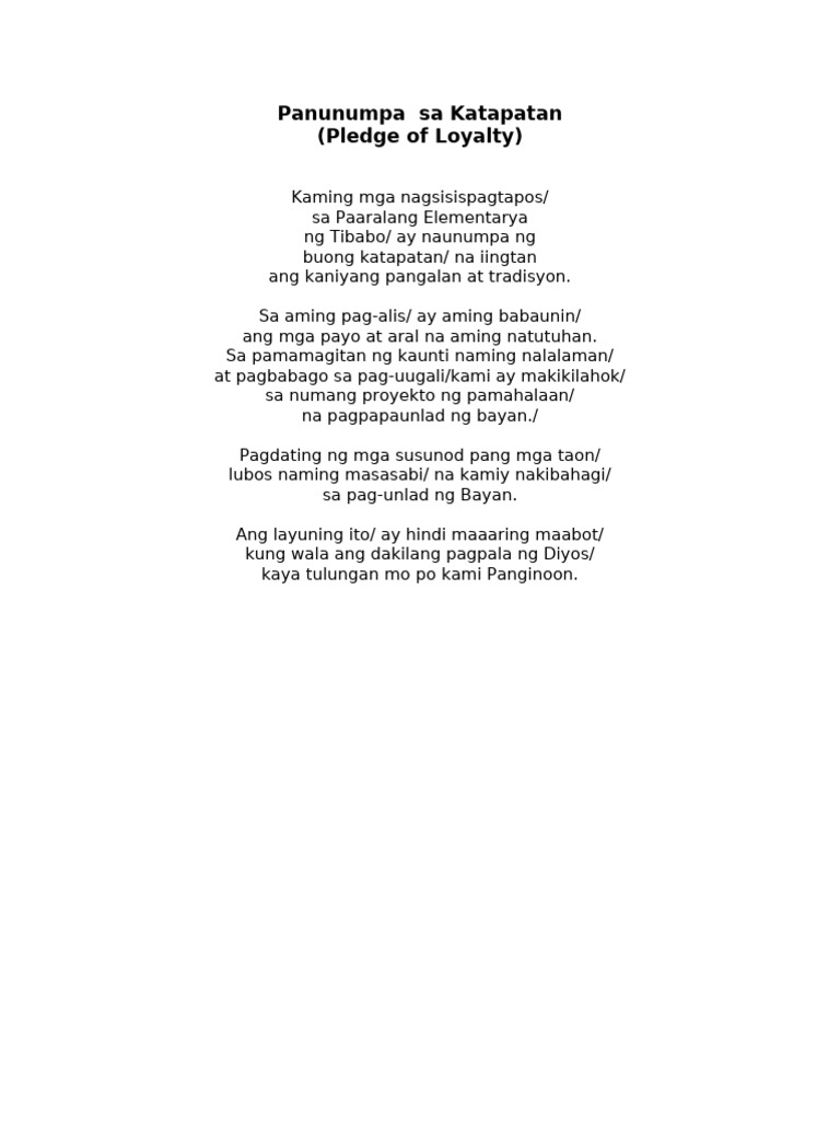 Panunumpa Sa Katapatan | PDF