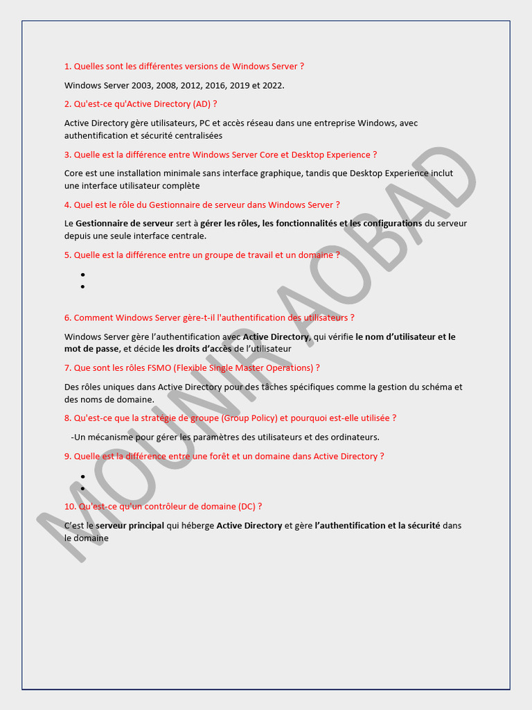Fonctionnalités clés de Windows Server | PDF | Système de noms de ...