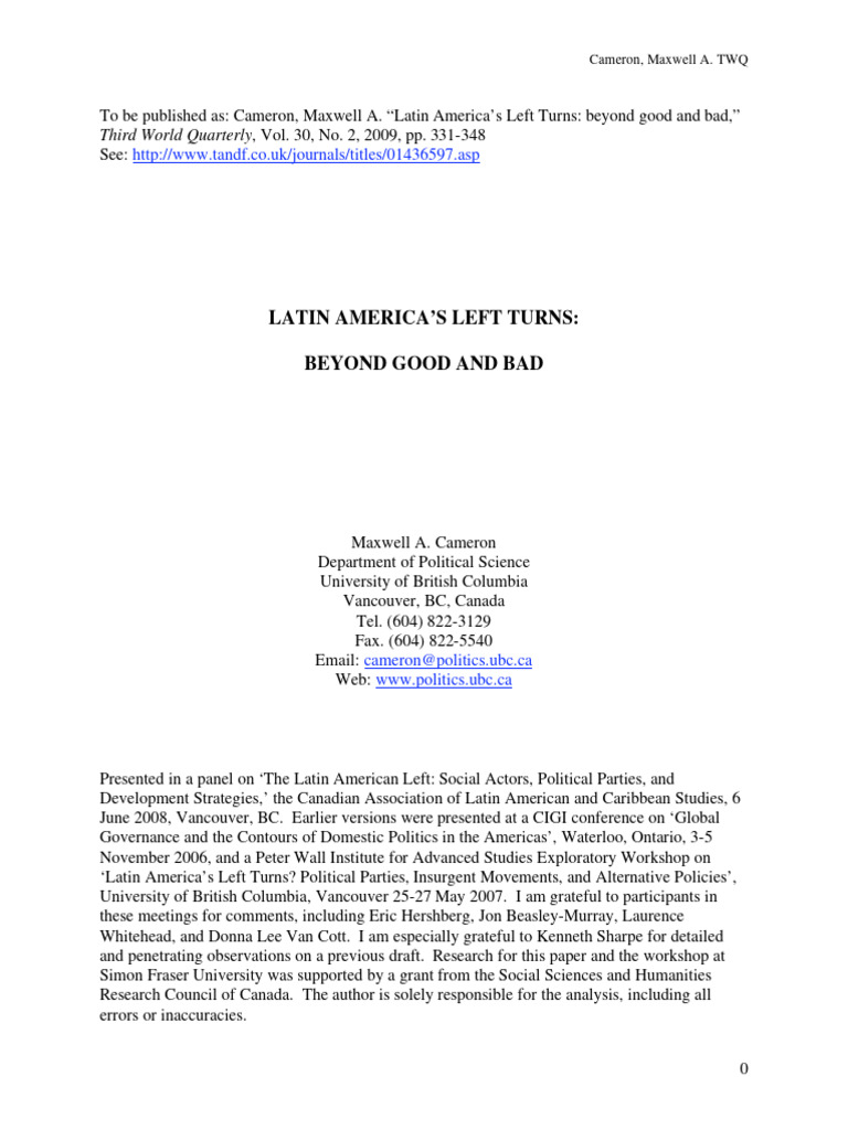 Latin America's Left Turns Explained | PDF | Populism | Neoliberalism