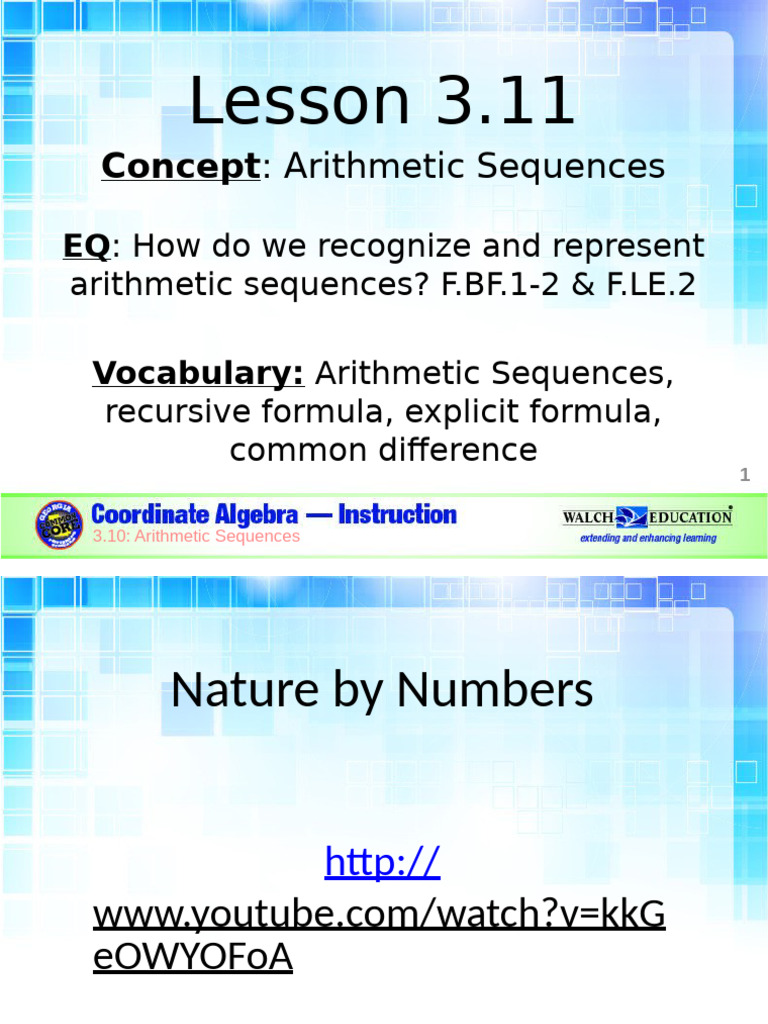 Understanding Arithmetic Sequences | PDF | Sequence | Elementary ...