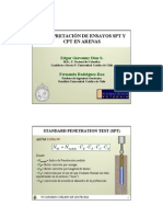 Interpretación SPT y CPT en Arenas