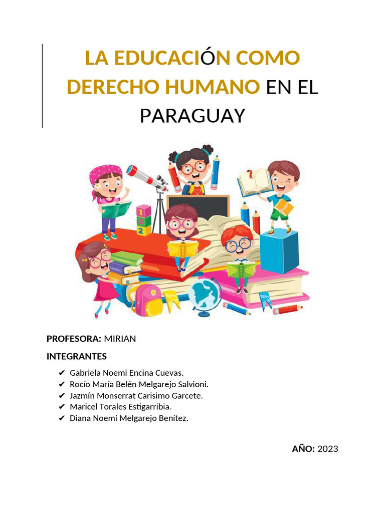 (Grupo 1) LA EDUCACION COMO DERECHO HUMANO | PDF | Derechos humanos ...