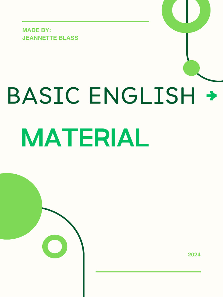 Basic English Learning Material | PDF | Linguistic Typology | Language ...