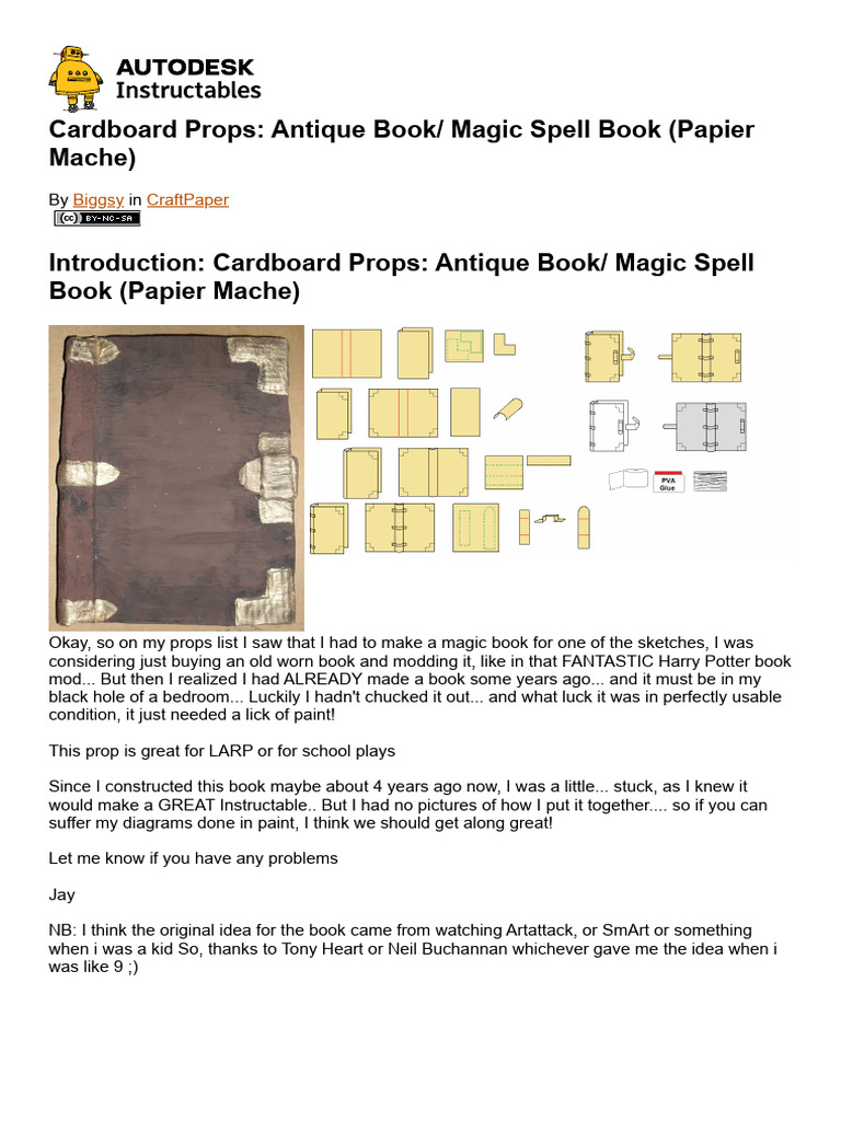 Create a Cardboard Magic Spell Book | PDF | Bookbinding