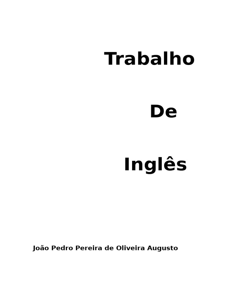 Trabalho de Ingles | PDF