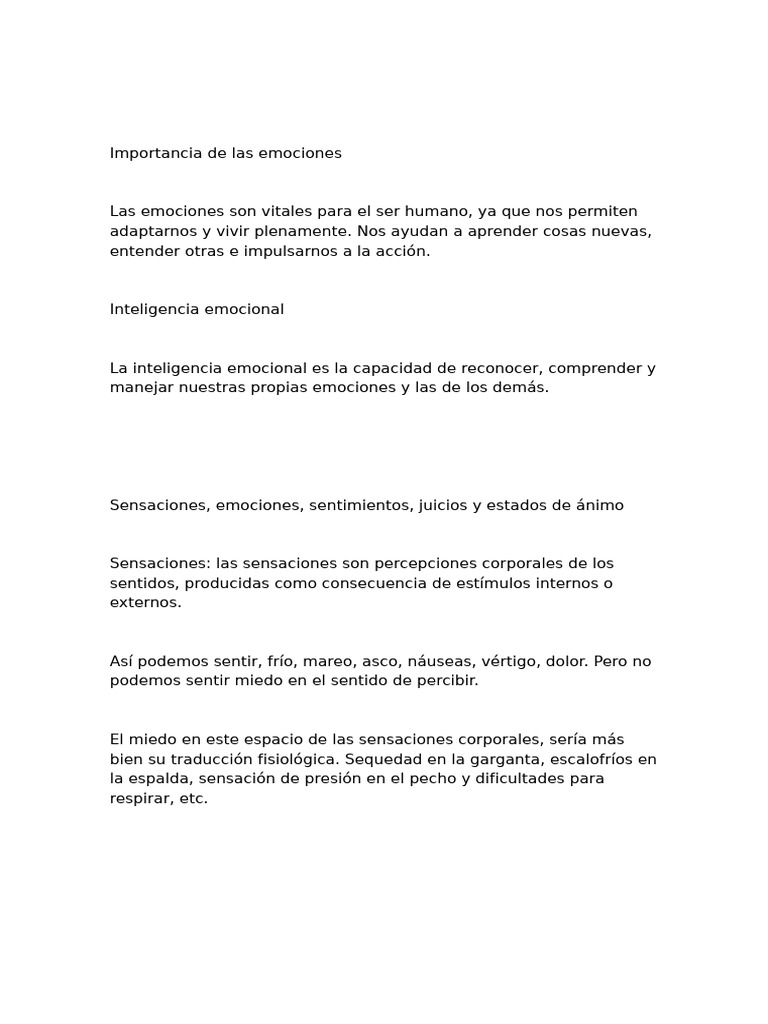 Emociones y su impacto en la vida humana | PDF | Las emociones | Temor