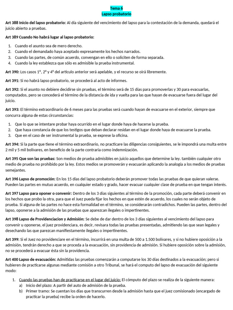 Lapso Probatorio y Medidas Preventivas | PDF | Apelación | Mandato