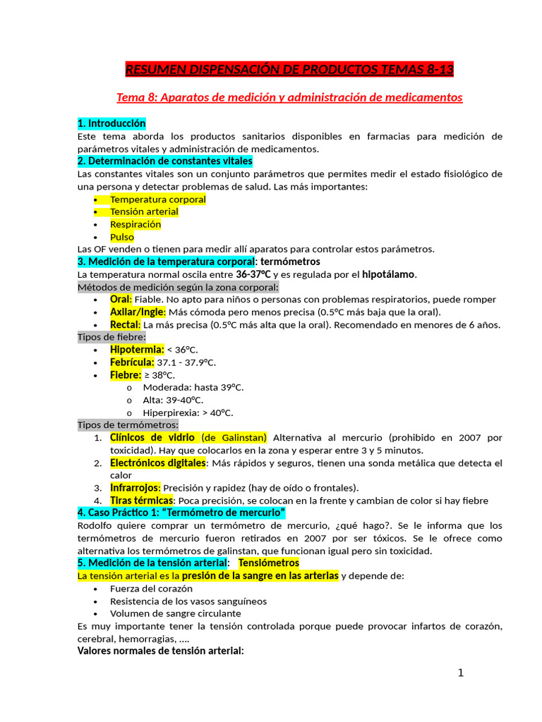 Resumen Dispensacion Y Venta Temas 8 13 Pdf Epidermis Productos