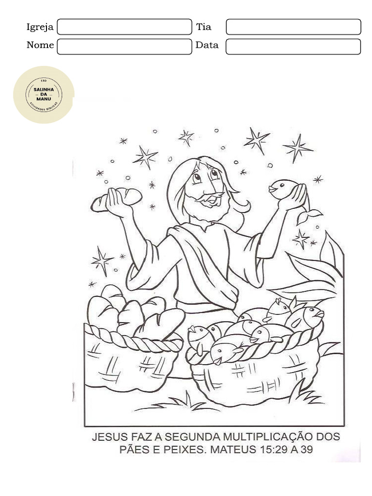 Desenho para Colorir Milagres de Jesus | PDF