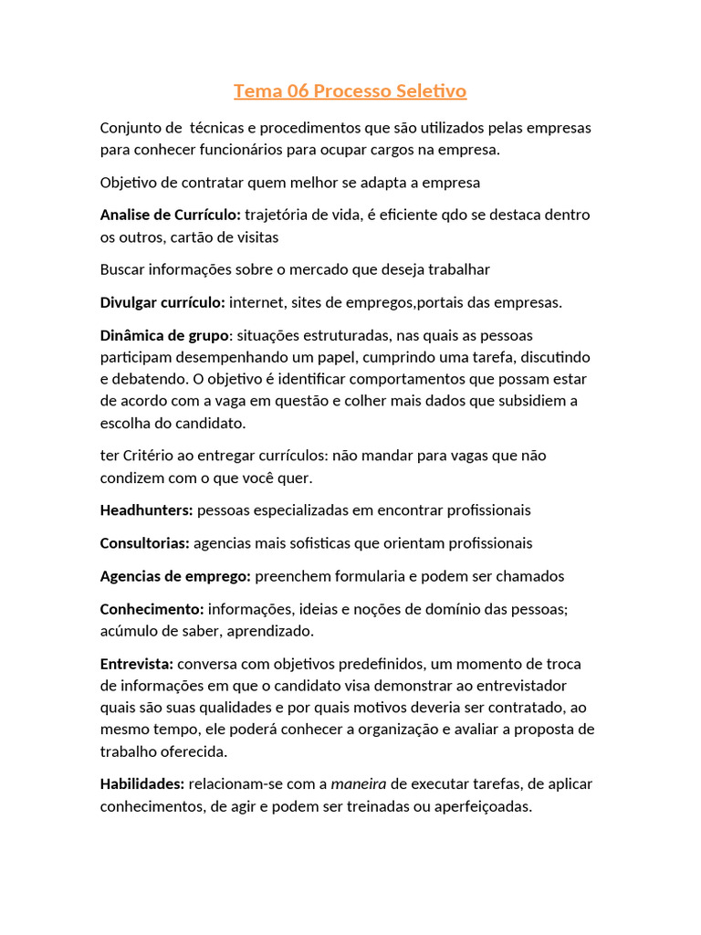 Guia Completo do Processo Seletivo | PDF