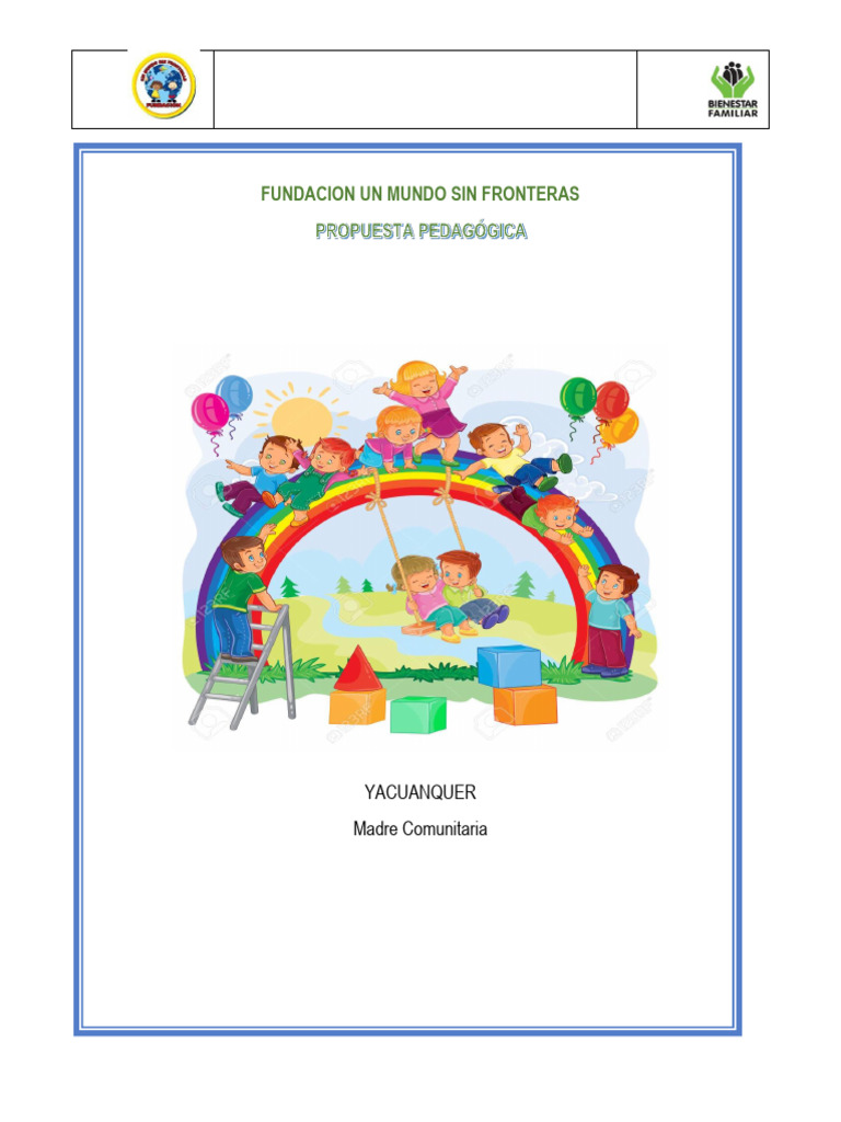 Propuesta Pedagógica para Infancia | PDF | Educación de la primera ...