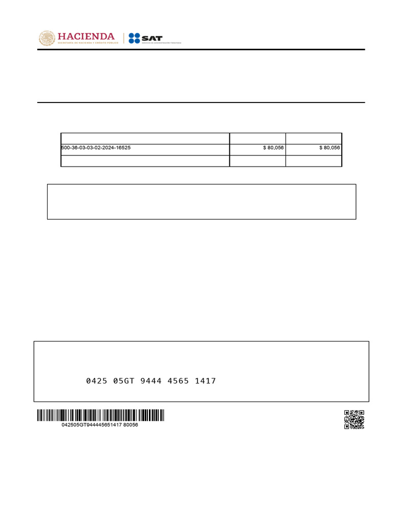 Formato de Pago Multa No de Documento 44-152500011337 SAT | PDF | Gobierno