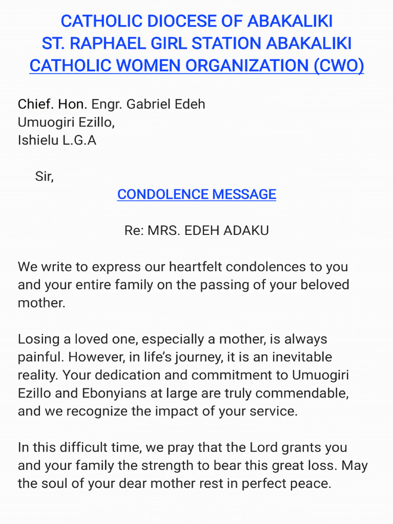 Condolences | PDF
