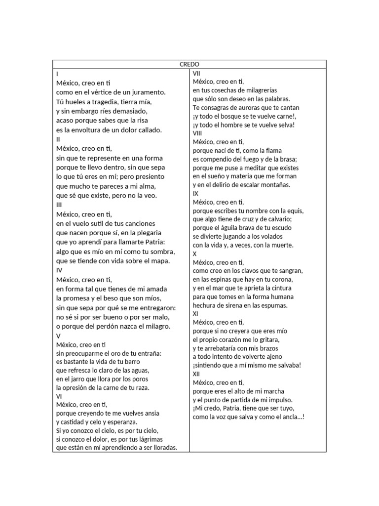 Credo Poético a México | PDF