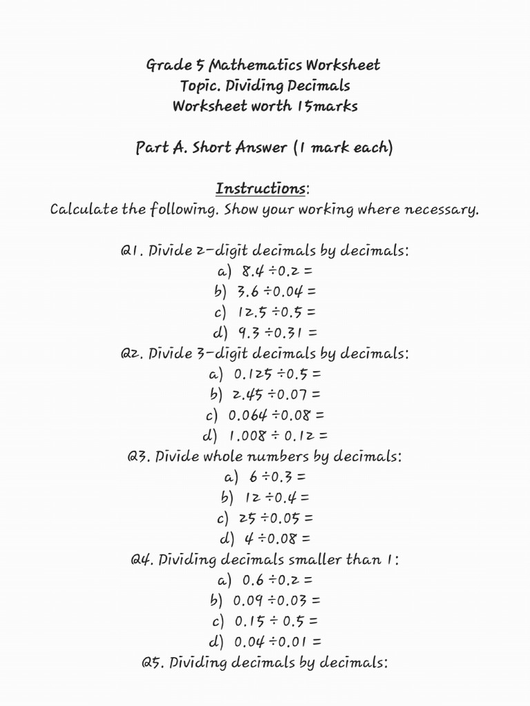 Mathematics Worksheet | PDF