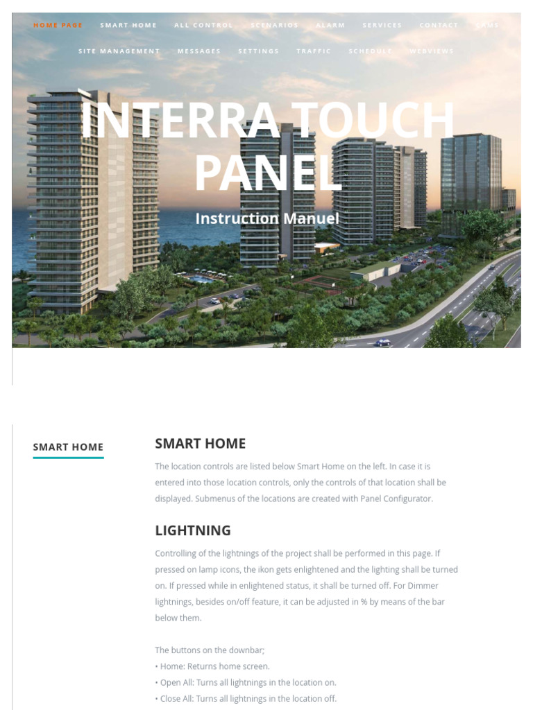 Interra Touch Panel User Guide | PDF | Menu (Computing) | Software