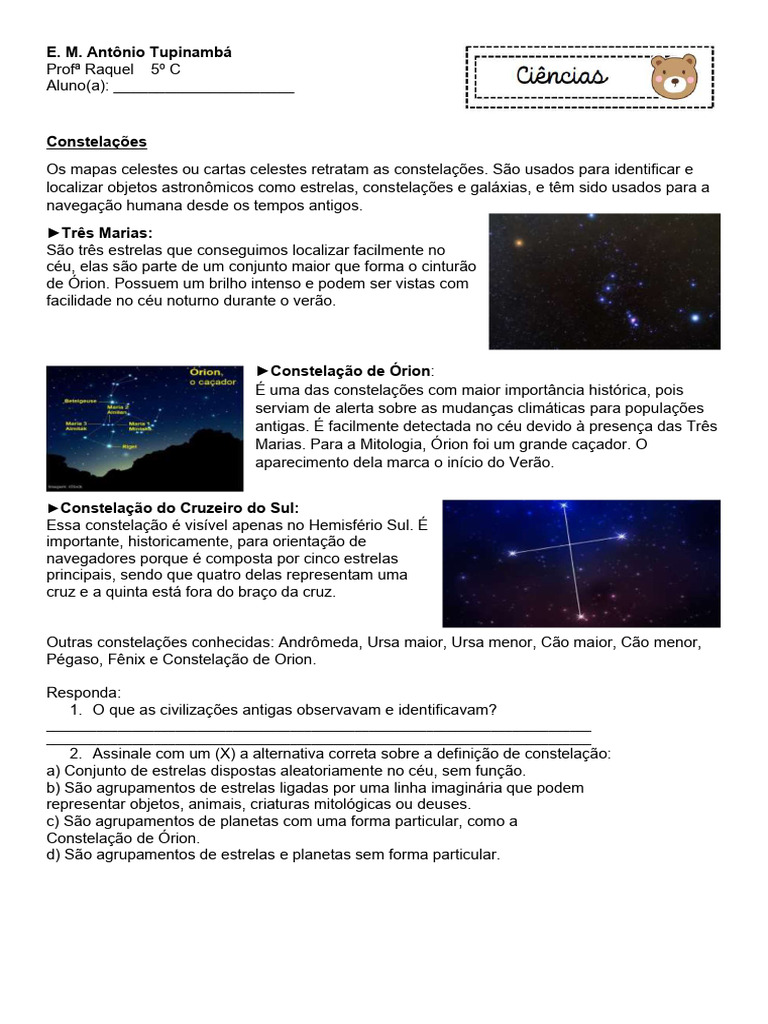Constelações: Mapas Celestes e Mitologia | PDF