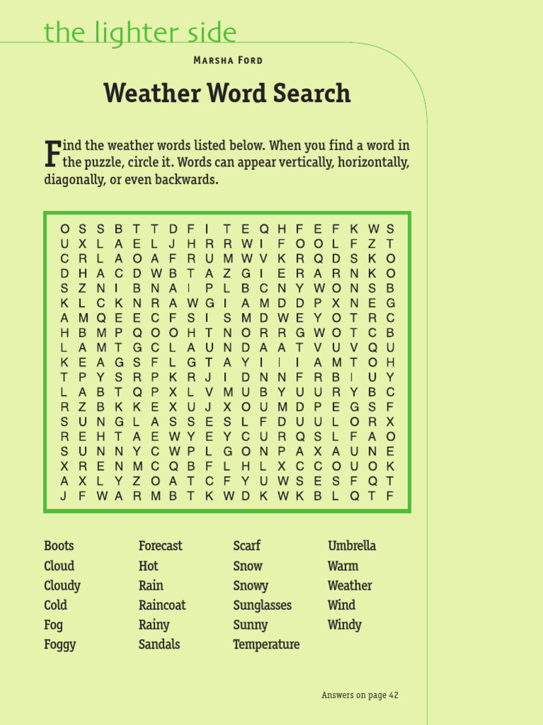 Weather Word Search: Marsha Ford | PDF